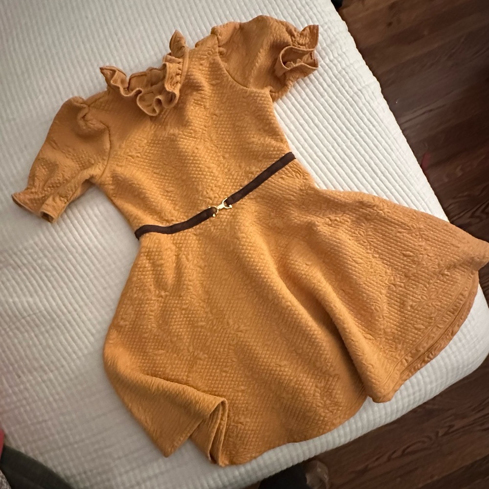 Janie & Jack Quilted Jacquard Puff Sleeve Dress